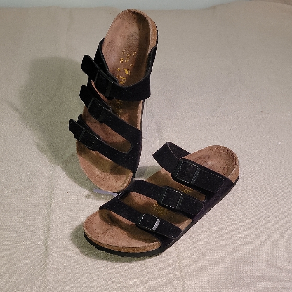 Birkenstock Papillio Florida Sandals Black Velvet Size 38